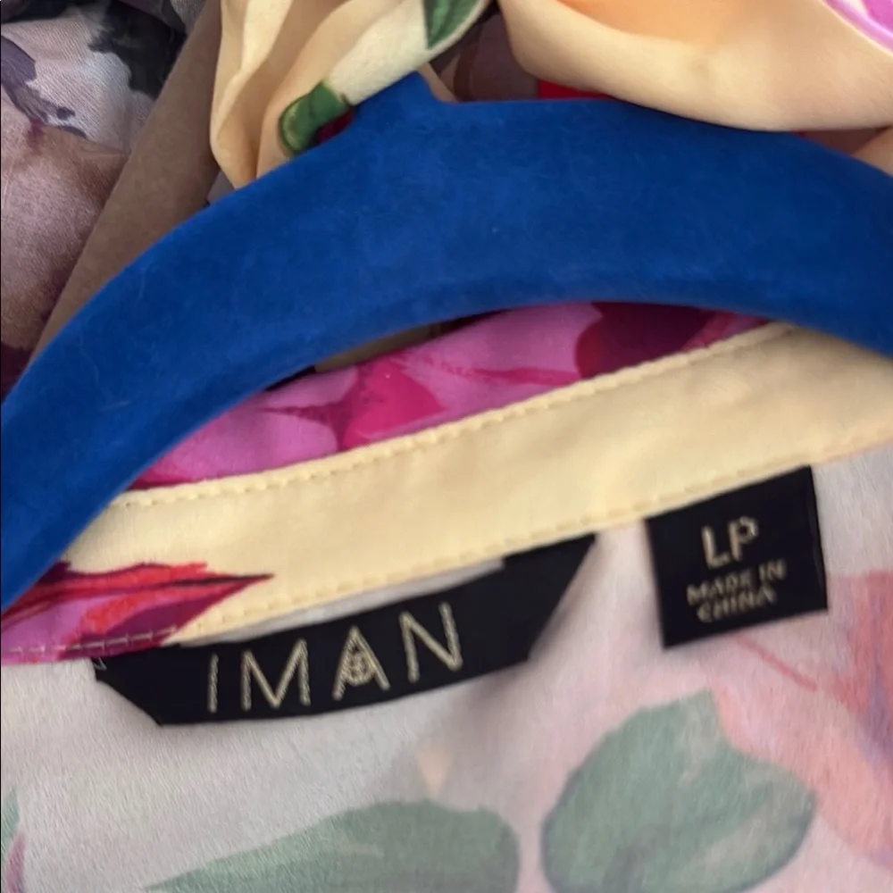 IMAN Floral Women's Top - Yellow with Multicolor Design NWOT - Picture 7 of 8